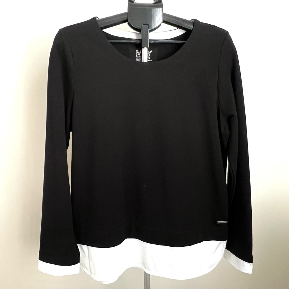 Marc New York Women’s Black and White Long Sleeve Layer Top Size XL